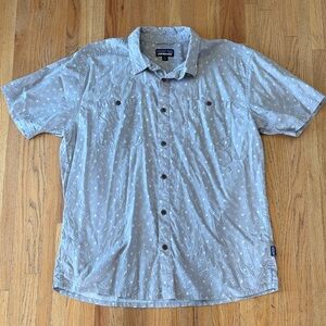 Patagonia Light Gray Patterned Casual Shirt